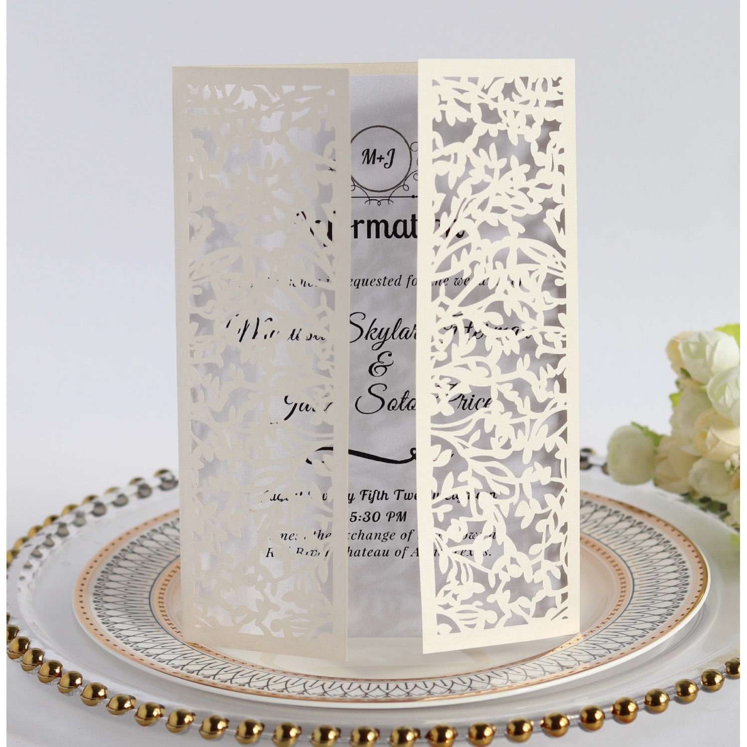 Wedding Card Design Laser Cut  Wedding Supplies Invitation Rectangle Customization